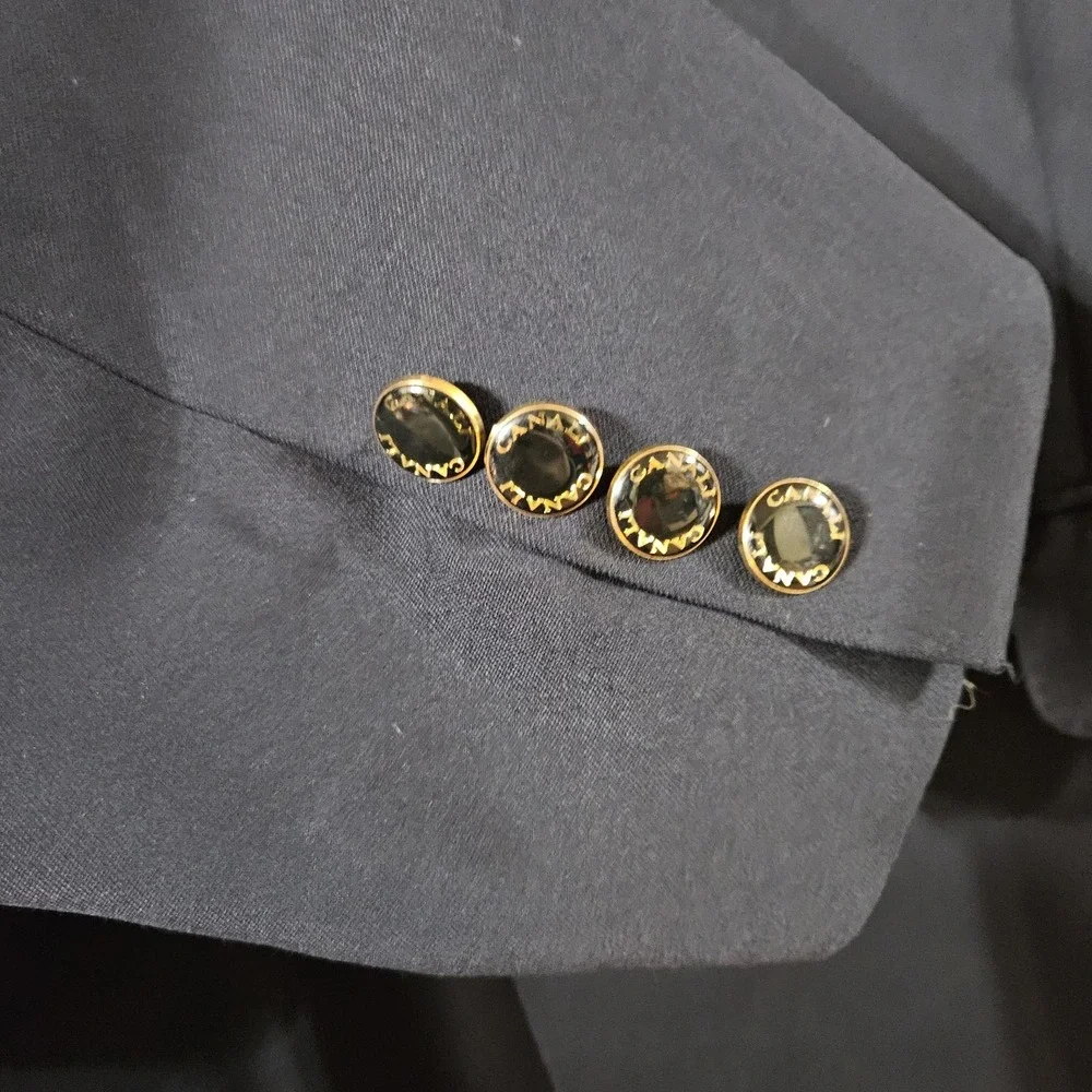 Canali Italy 100% Wool Dark Navy 1‎ Piece Suit Blazer 54L 13320/00 Gold Buttons